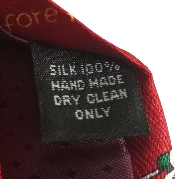 Cape Cod Neckwear Christmas Holiday Golf Red Jacquard 100% Silk Neck Tie - Picture 6 of 7